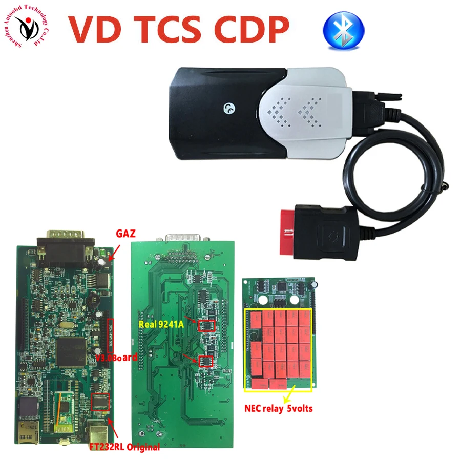 

DHL Real 9241A chip! V3.0 PCB Green Board 2016R0/2015R3 Vci VD TCS CDP Bluetooth Auto Scanner OBDII/OBD Diag Tool for car&Truck