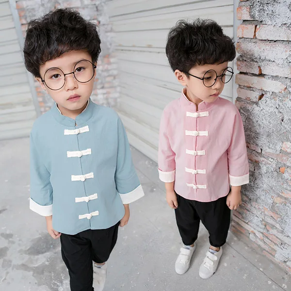 

Children's wear coats Chinese style national style cotton and linen jacket 2-8 years old