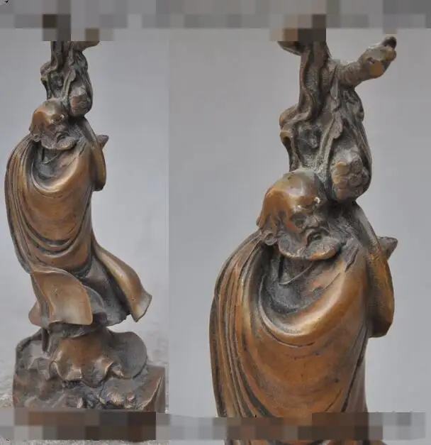 

S02129 10"tibet buddhism fane bronze Joss stand Damo Bodhidharma Dharma buddha statue (B0328)
