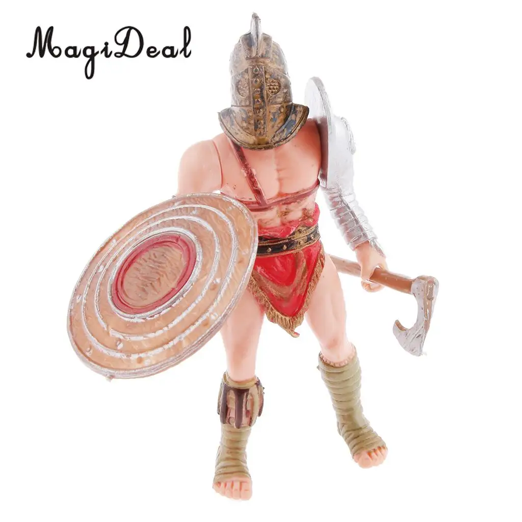 MagiDeal 6Pcs Plastic Roman Gladiator Warriors Medieval Soldier Firgures Playset DIY for Home Room Office Decor Kids Funny Toys