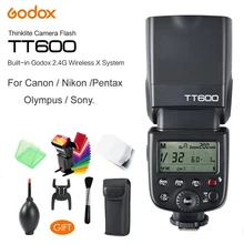 Godox TT600S TT600 Вспышка Speedlite для Canon Nikon sony Pentax Olympus Fujifilm и встроенный 2,4G Беспроводной Спусковая система GN60