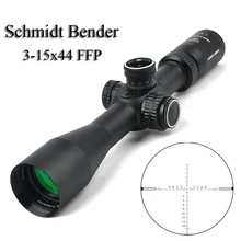 Schmidt Bender 3-15x44 FFP тактический прицел охотничье стекло травленая сетка винтовка прицел с подсветкой Оптический прицел Снайперский прицел