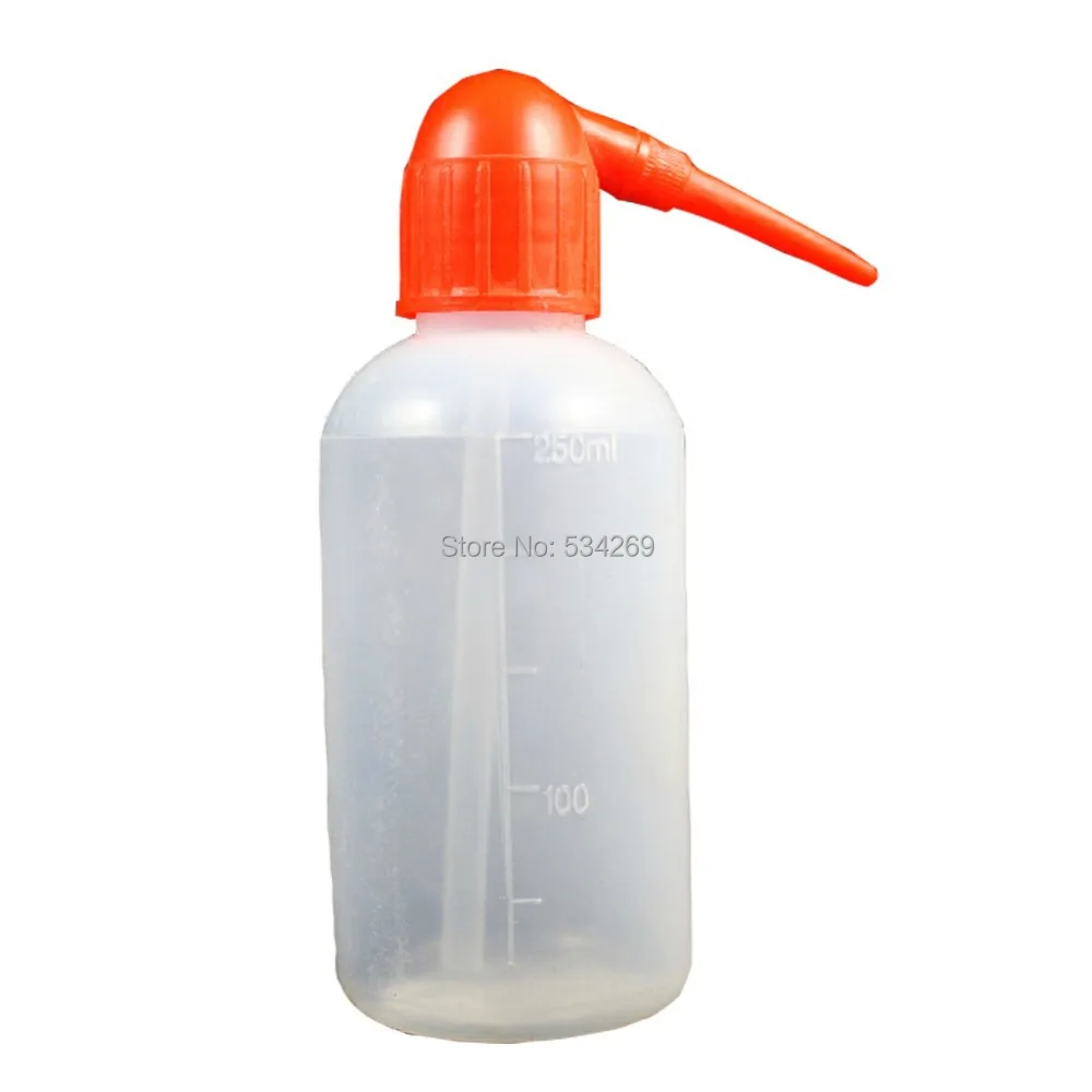 250ml plastová pojistná láhev s červeným ústem a pro laboratorní experiment 5pcs balení