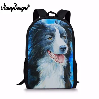 

NOISYDESIGNS Dropshipping Unisex Backpack Border Collie Dog Cute Puppy Printing Rucksack Boys Supplies Trend Fashion Girl Bags