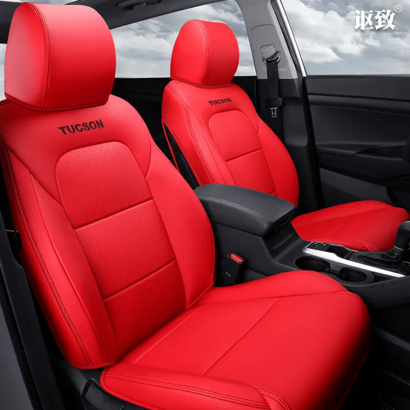 Новые 6D автомобильные сиденья, специальные настройки, индивидуальная подушка сиденья, старшая кожа, автомобильный коврик, для hyundai Tucson автостайлинг - Название цвета: Genuine leather A
