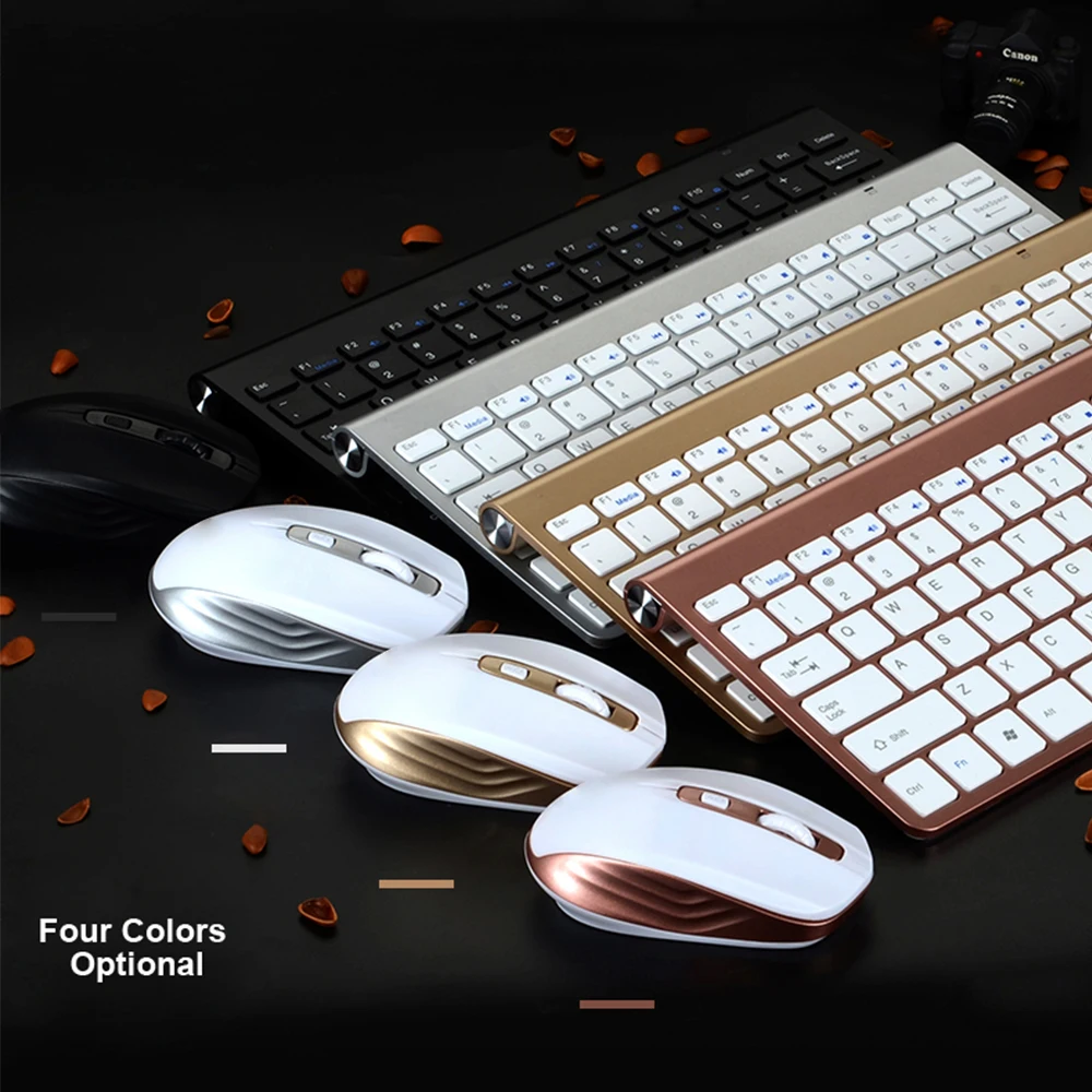 

Slim Wireless Keyboard and Mouse Set Micro Type-c OTG Chargeable Mini Keyboard Mice For PC Desktop Laptop Android Tablet Phone