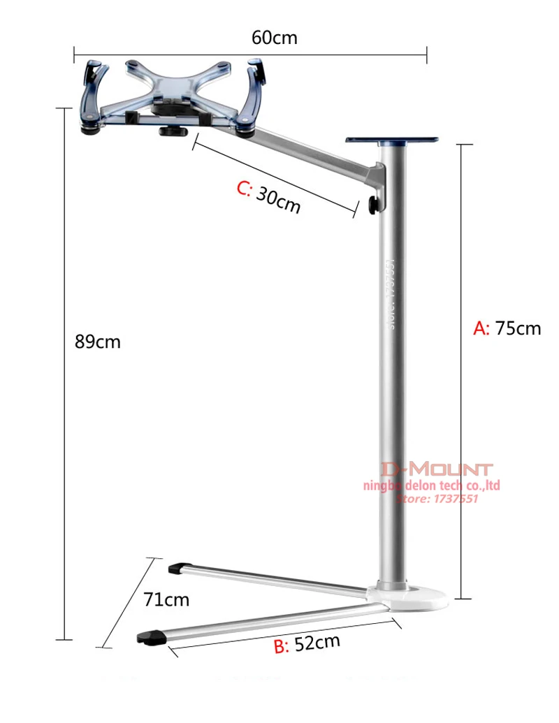 До-7 Алюминиевый вращающийся на 360 10-1" регулируемая высота ноутбука напольная подставка для мыши из алюминиевого сплава Эргономика вокруг дивана-кровати