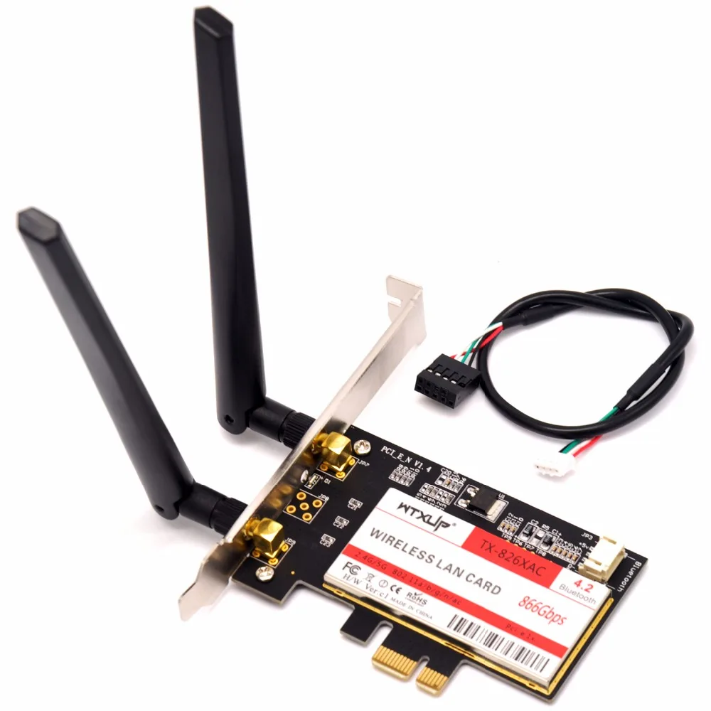 Беспроводной WTXUP AC 8260 867 Мбит/с 802 11 двухдиапазонный Настольный PCI E WiFi адаптер Express