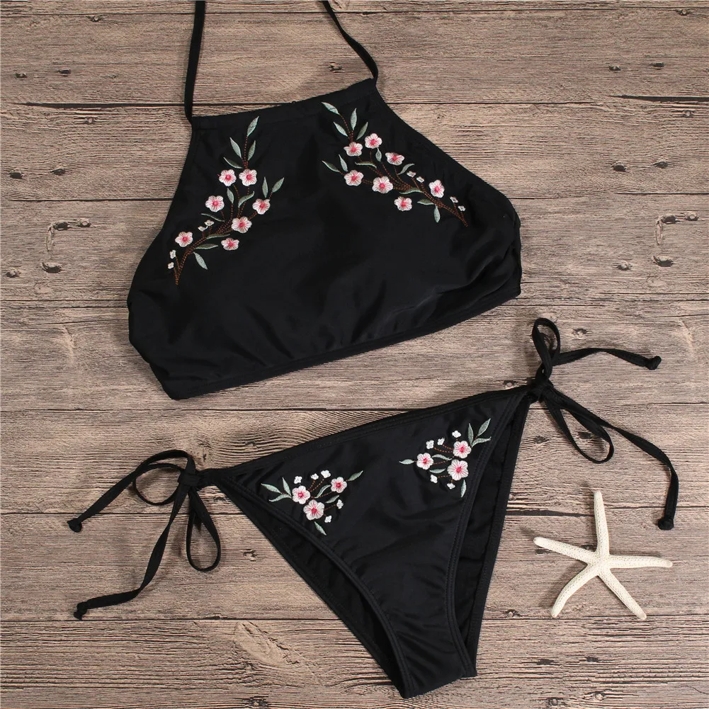 high neck bikini swimsuit