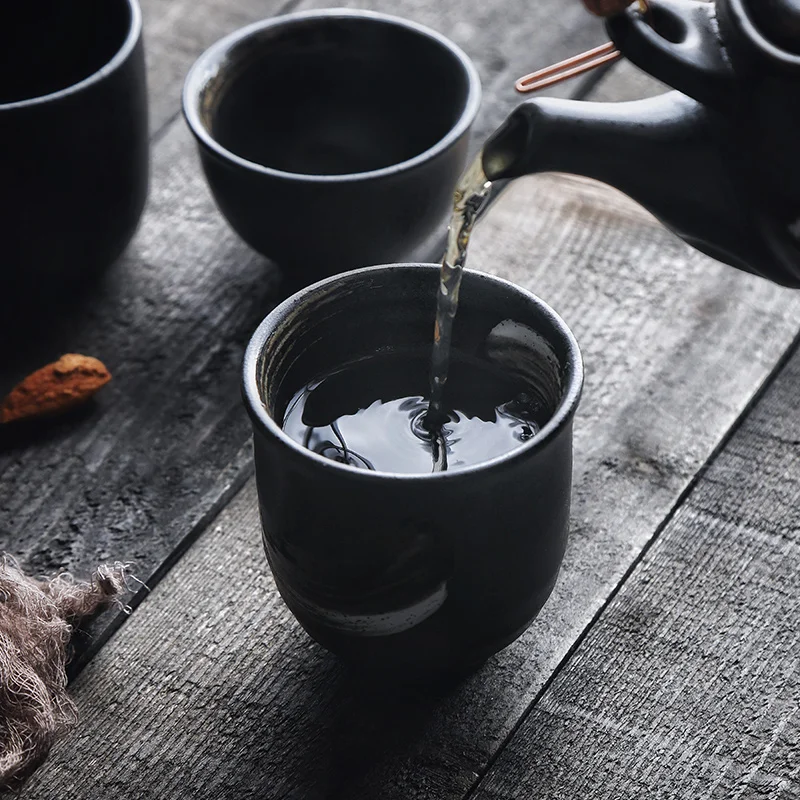 ANTOWALL Japanese style teacup ceramic hand-painted kung fu cup retro tableware restaurant hotel tea water cup 1pcs