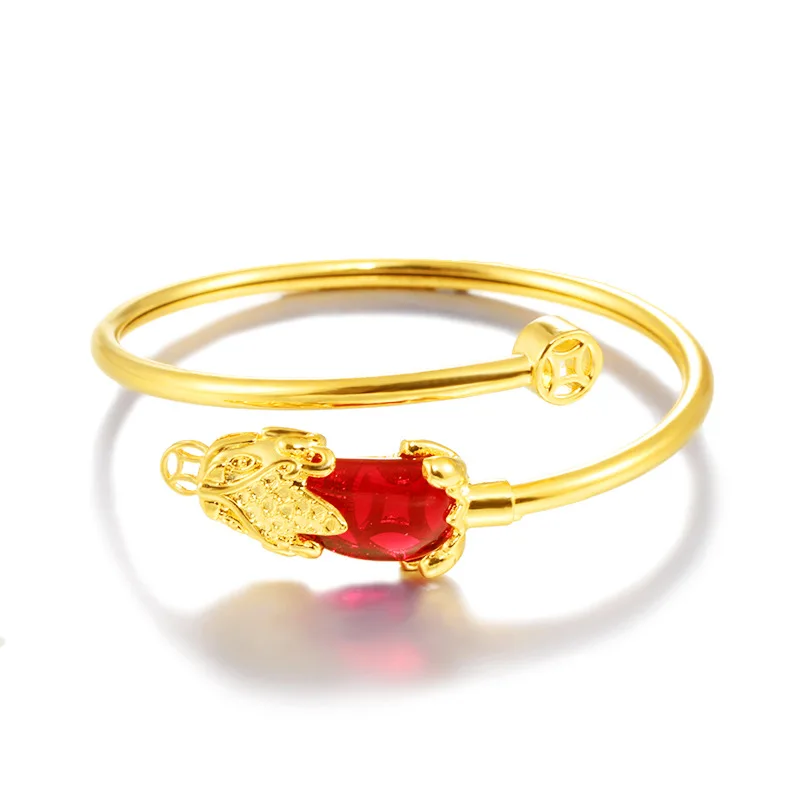 

Copper plated 24K gold Vietnam sand gold pixiu bracelet