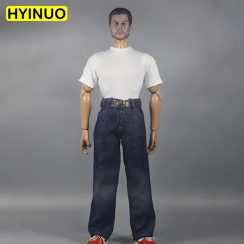 

1/6 Scale ZY5019 Men Fashion Loose Casual Trousers Male Slim JeansWhiteT-shirt Clothes Clothing SetFor 12"Action Figure MaleBody