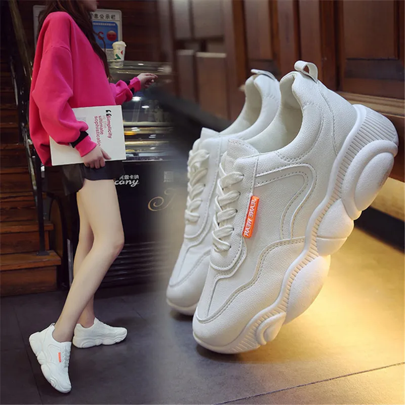 

2019 new white sports shoes outdoor fitness running shoes shock absorber shoes light comfortable high quality thick bottom