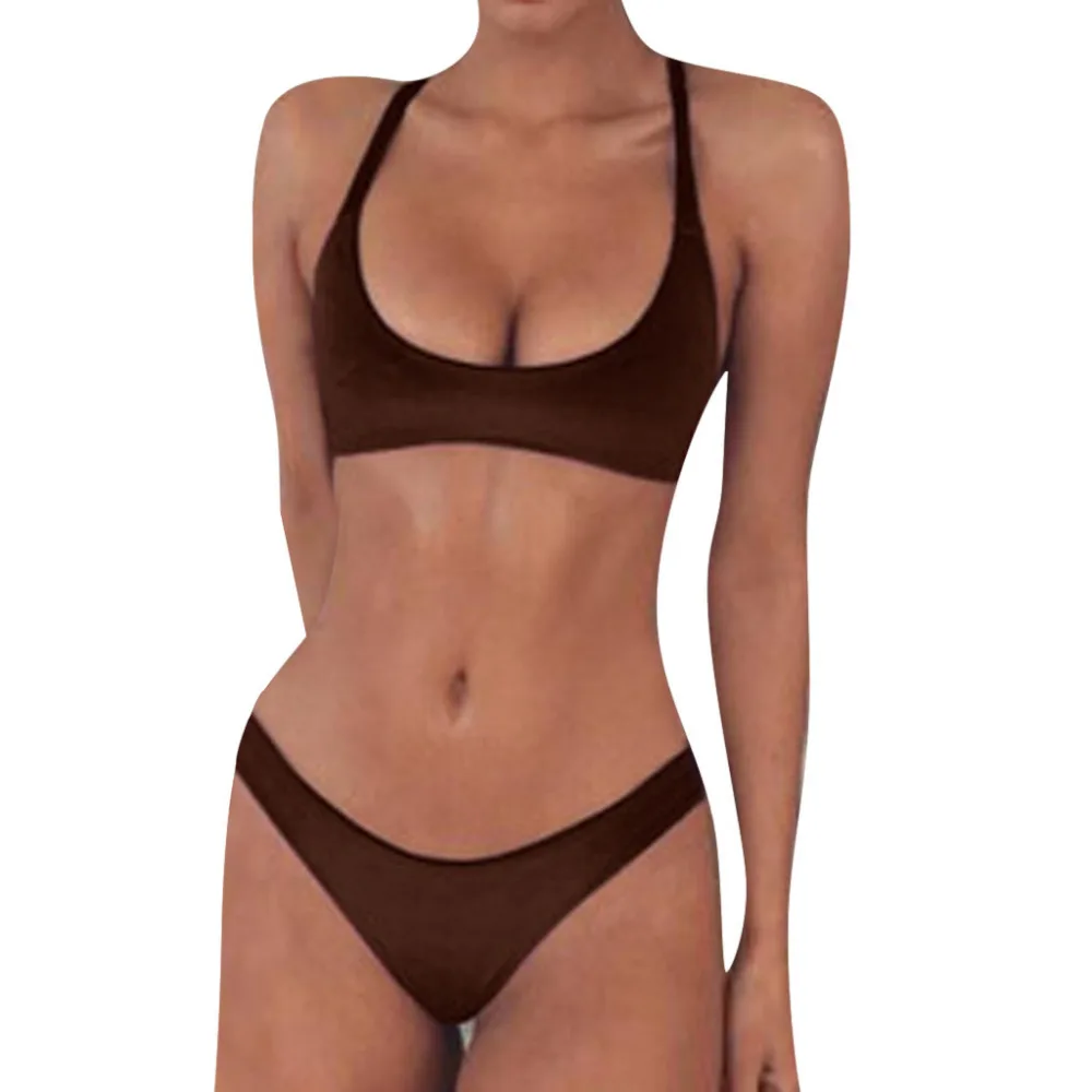 2019 font b Women s b font Strap Sexy Bikini font b Set b font Solid