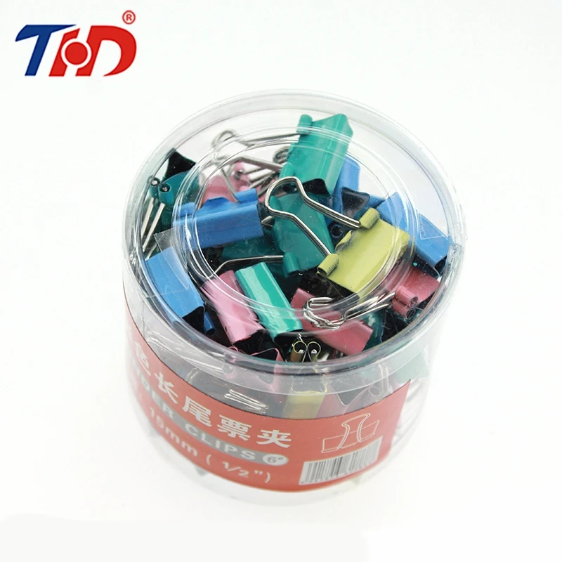 

THD 60/40Pcs Colorful Metal Binder Clips Notes Letter Paper Clip Office Supplies Binding Securing Stationery Clip 15/19mm