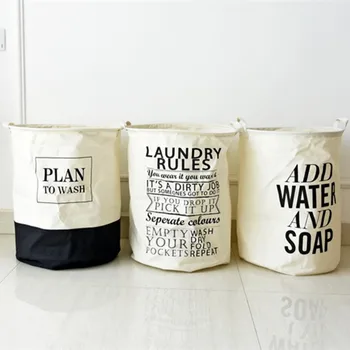 

ZAKKA Waterproof Linen Cotton Laundry Basket Foldable Large Capacity Storage Bag Home Decor Toys Storage Barrels 40X50CM