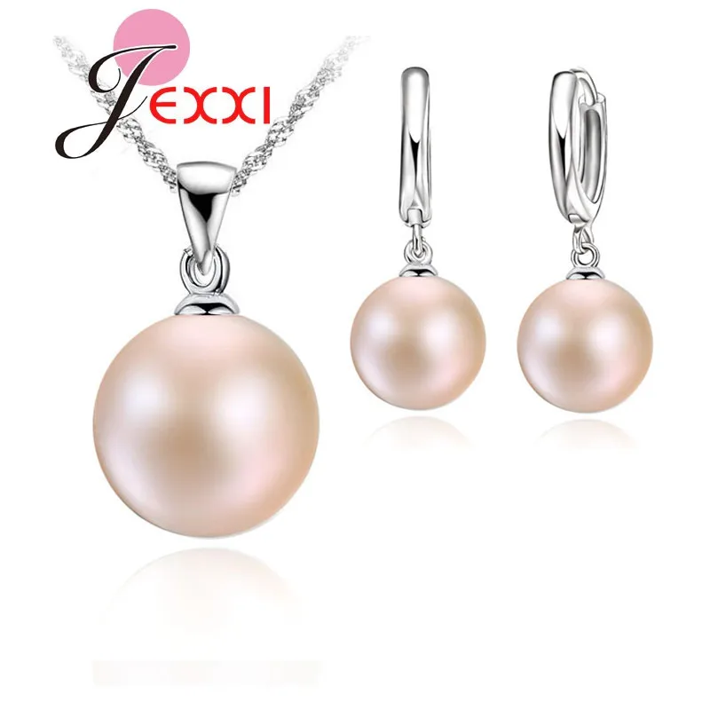 Комплект из колье и серёг серебра 925 пробы с натуральным жемчугом|jewelry necklace