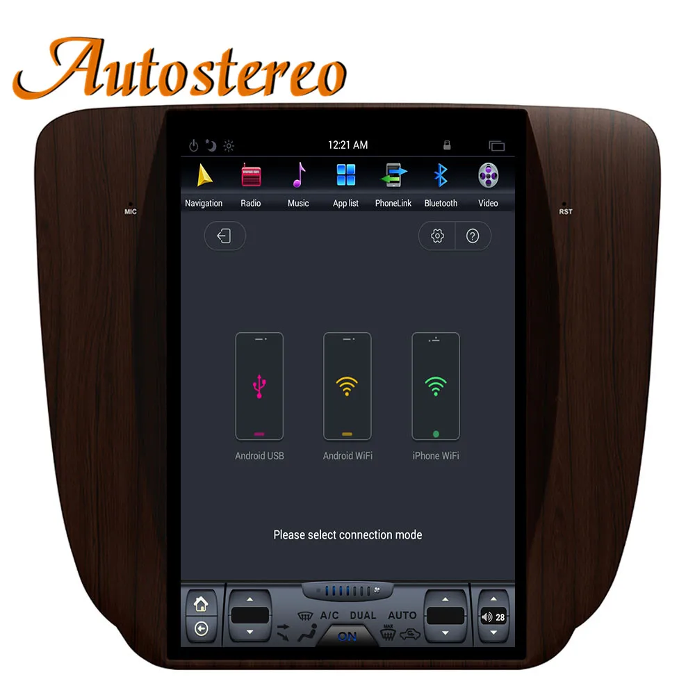 Cheap Android 7 Tesla style Car GPS Navigation For GMC Yukon 2007-2011/Wooden headunit multimedia radio tape recorder IPS no DVD auto 4