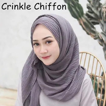 

M18 10pcs High quality crinkle bubble chiffon hijab wrap shawls scarf scarves headband 180*85cm