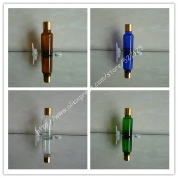 

20ml shiny clear/green/brown/blue glass bottle with shiny gold aluminum screw cap,essential oil bottle.