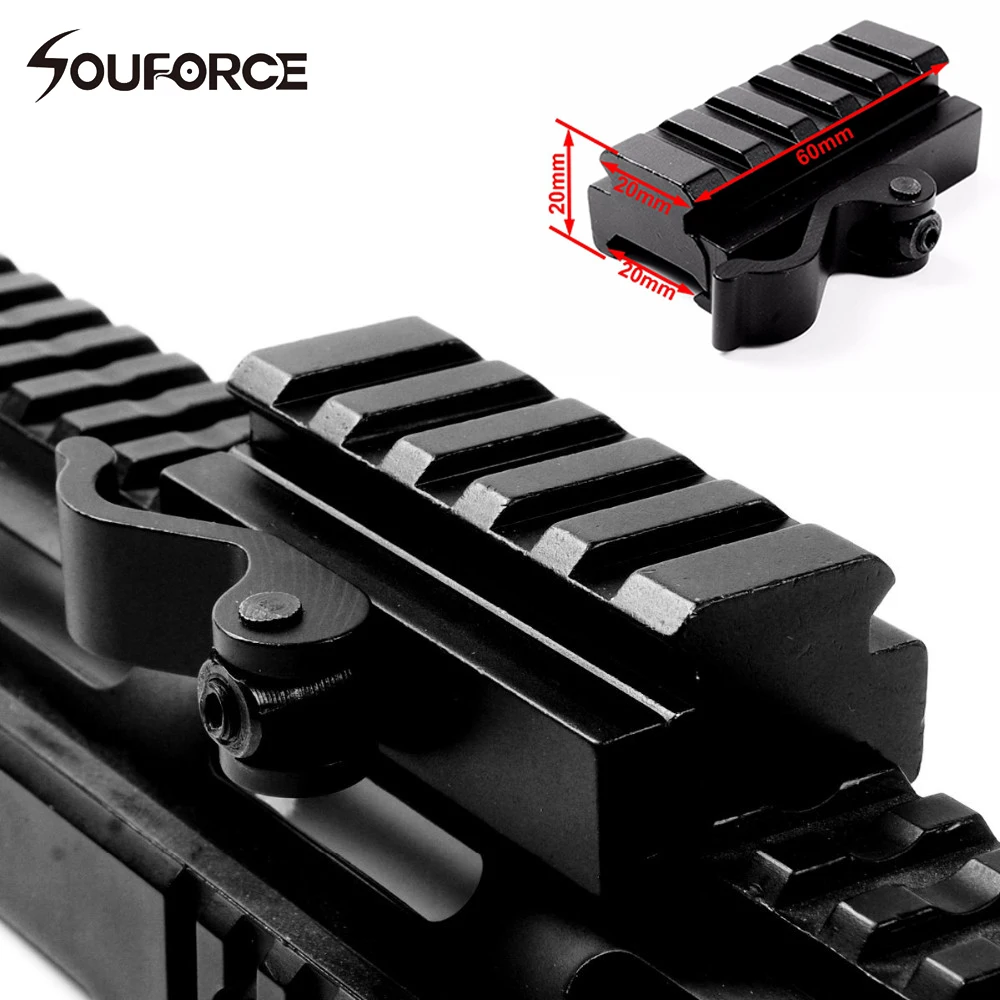 

High Quality Aluminum Quick Release Mount Adapter 5 Slots Fit 20mm Picatinny Weaver Rail Base Hunting Gun Accessories
