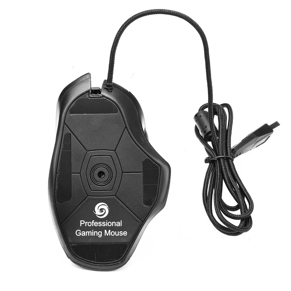 3200 Точек на дюйм 8D кнопки светодиодный Проводная игровая клавиатура Мышь для портативных ПК проводной Мышь спортивные офисные PUBG Мышь легкий и удобный Мышь - Цвет: Black
