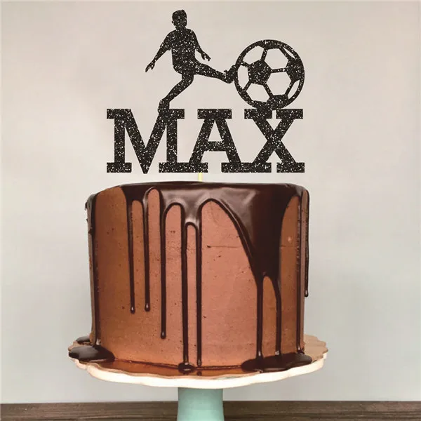 Футбольный торт Топпер для имени Макс для детского дня рождения вечерние украшения буквы товары для украшения торта CT046 - Цвет: CT046