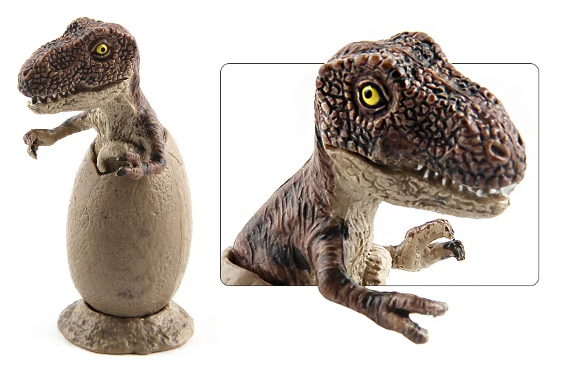 Hatched Dinosaur Eggs Tyrannosaurus Rex Horns Dragon Jurassic Park Model Hatching Novelty Toys with Pedestal Kids Fun Gifts PVC _05