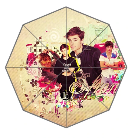 Handsome Zac Efron Foldable Umbrellas Suprised Gift Umbrella For lover friend |
