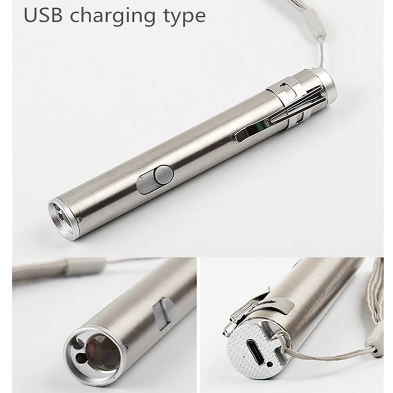 Миниатюрный USB фонарик 3 в 1 из алюминиевого сплава перезаряжаемый светодиодный