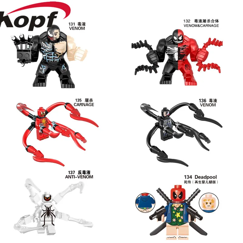 

Bulding Blocks Super Heroes Venom Movies Carnage Anti-Venom Deadpool Bricks Figures Collection Action Gift For Children Toys