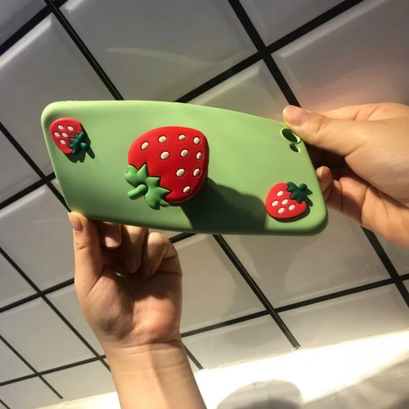 Чехол для телефона с подставкой и 3d рисунком клубники Samsung Galaxy A10 A20 A30 A40 A50 60 A70 A90 M10