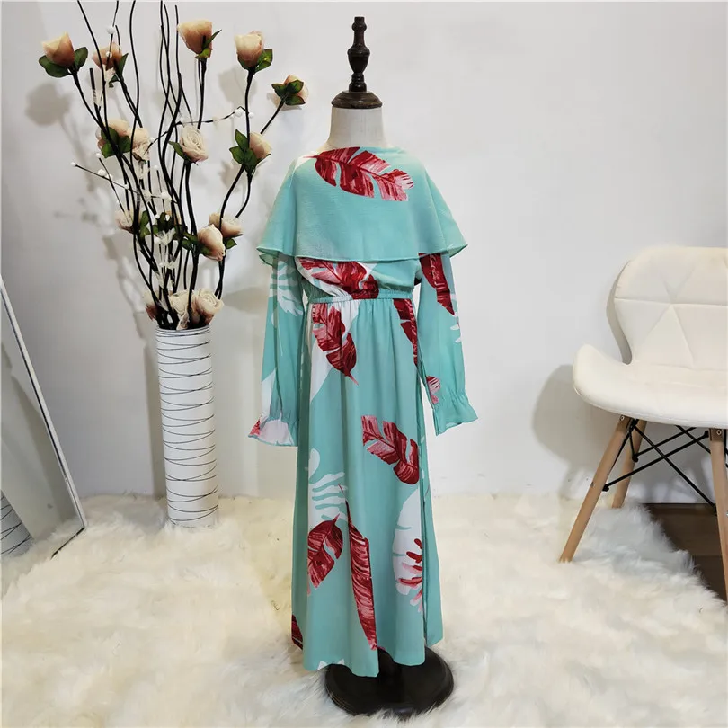 Vestidos/детский кафтан, Турция, abaya Kids, Дубай, Арабский мусульманский платье для девочек, Moslima Elbise платья Хиджаб, Турецкая мусульманская одежда