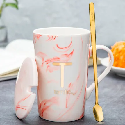 OUSSIRRO Мода натуральный мрамор фарфоровая кофейная кружка чай молоко чашка с подарочной коробкой креативный подарок на свадьбу юбилей - Цвет: 22