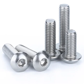 

20Pcs DIN7380 304 Stainless Steel Hex Socket Button Head Screws M2 M2.5 M3 M4 Round Head Cap Screw Bolt Length 3-80mm