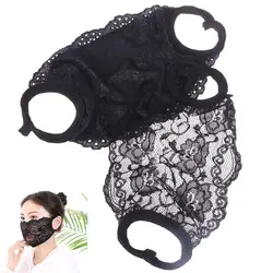 Один/два слоя женский тонкий солнцезащитный крем винтажные Кружевные маски безопасный респиратор для велоспорта PM 2,5 рот-Муфельная