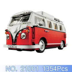 Лепин 21001 метод цифры 1354 шт. Volkswagen T1 Camper Van Строительные блоки Кирпич совместимые 10220 компл. малыш игрушки модель Наборы подарок