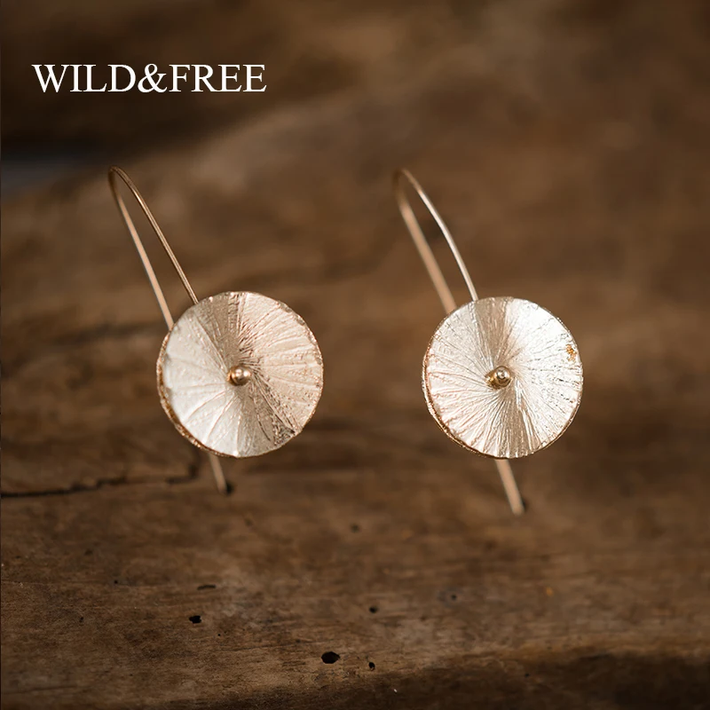 

Wild&Free Wholesale New Bohemian Style Gold/Silver Brushed Earrings Layered Round Dangle Drop Earrings For Women Party Jewelry