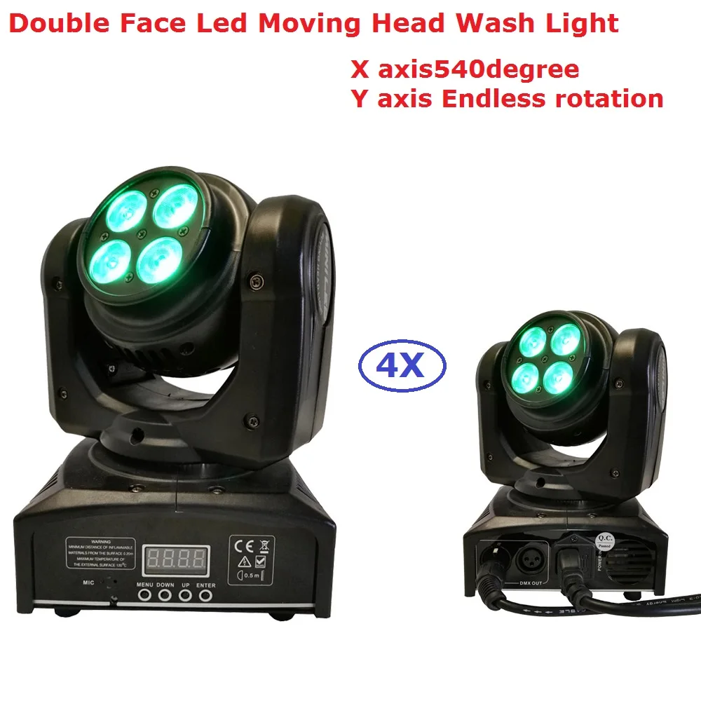 Заводская цена 4 шт./лот 91 Вт высокое Мощность светодиодный перемещение головы мыть свет 8x8 Вт RGBW 4IN1 светодиодный перемещение головы света