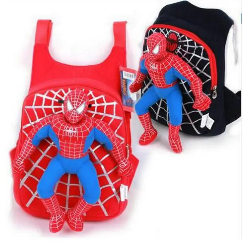 

New boys backpack girls school bag 3D spiderman children bags Kids High Quality Cute mochila infantil kids travel bags red black