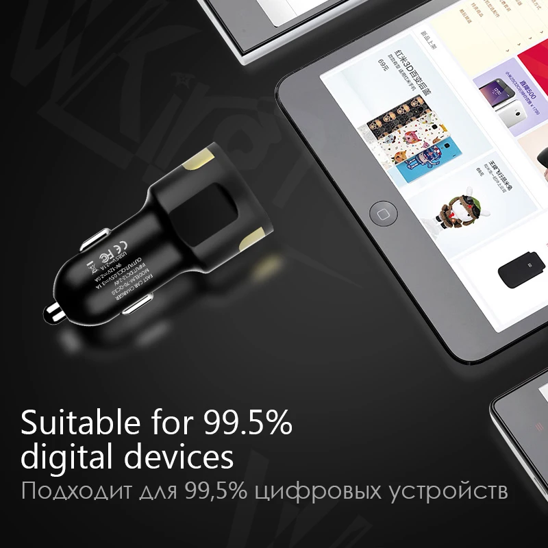 VVKing سريعة تهمة 3.0 المزدوج USB شاحن سيارة شحن سريع ل فون Xiaomi سامسونج ipad 2 منفذ USB للسيارة تهمة QC3.0 شاحن