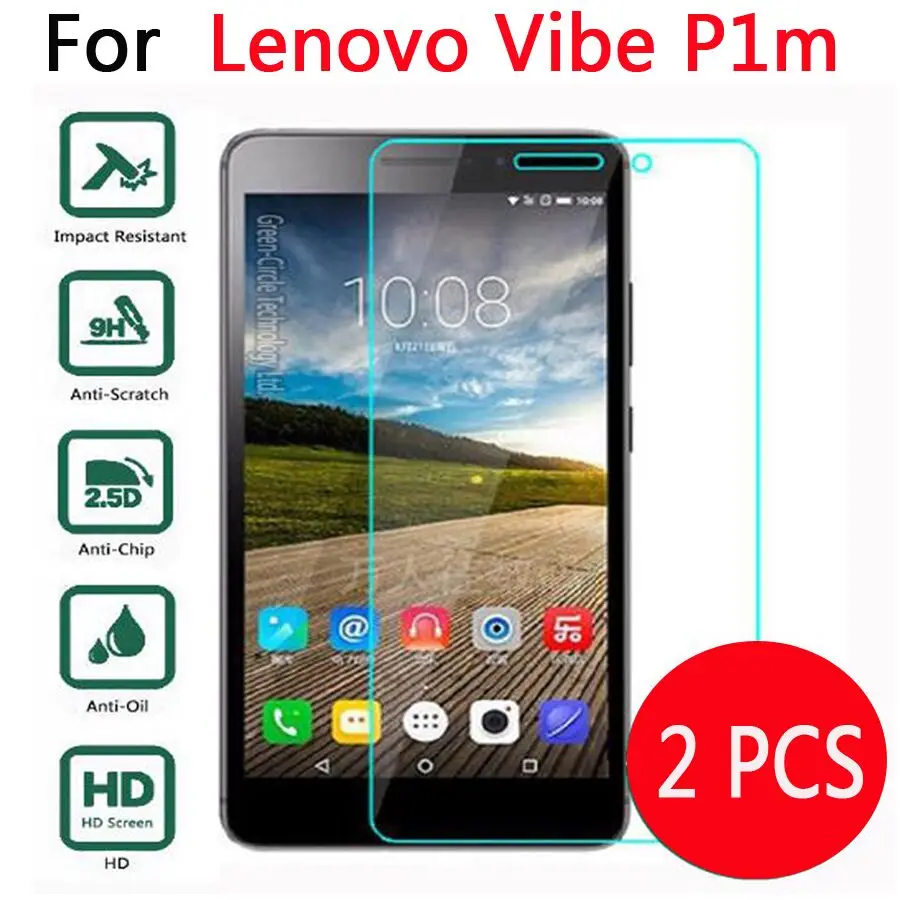 

2 Pcs Screen Protector Tempered Glass For Lenovo Vibe P1m P1 m P1mc50 P1ma40 5 inch 2.5D On Phone Premium Protective Film Case