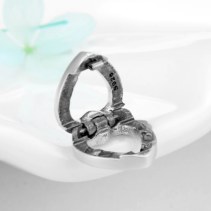 Модные серебряные 925 бусы-клипсы шармы в форме контура сердечка подходят к оригинальному браслету из стерлингового серебра 925 пробы