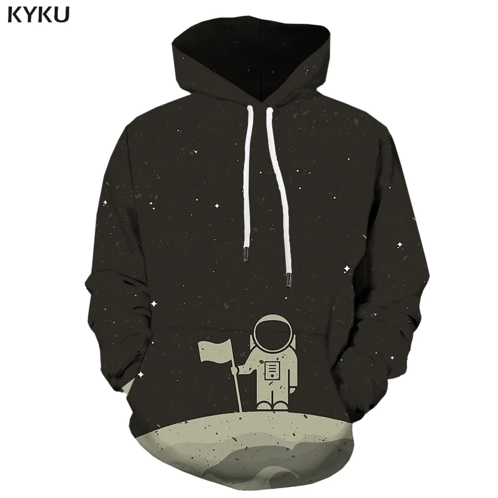 

KYKU 3d Hoodies Astronaut Sweatshirts men Galaxy Space Hooded Casual Moon 3d Printed Cartoon Hoodie Print Vintage Hoody Anime