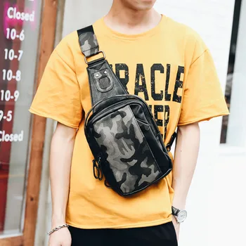 

Tidog Camouflage chest package leisure purses tide men chest bag