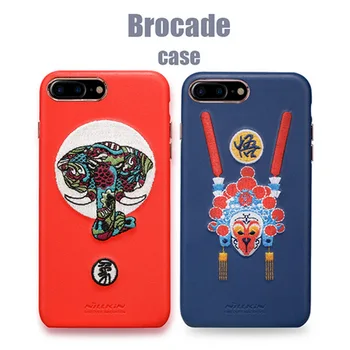 

Chinese Style 3D Embroidery Leather Case For IPHONE7 IPHONE8 IPHONE 7 PLUS 8 PLUS Nillkin Brocade Full coverage Back Cover