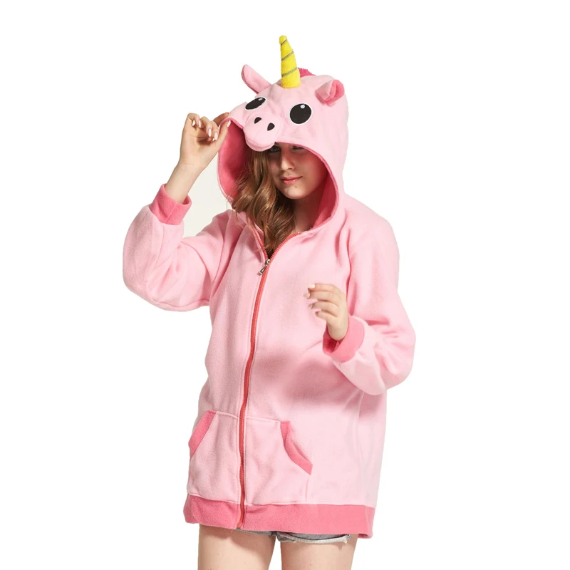 New Novelty Women Hoodies Fashion Cartoon unicorn Sweatshirts Tracksuits Women gardigan hoodies Girl Winter cute Hooded Jacket 8