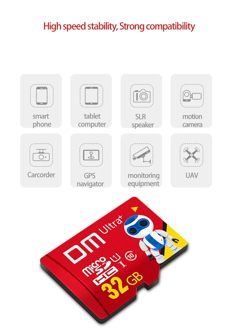 DM Ultra micro SD карта microSDHC 32 Гб карта памяти TF карта высокоскоростной красный цвет