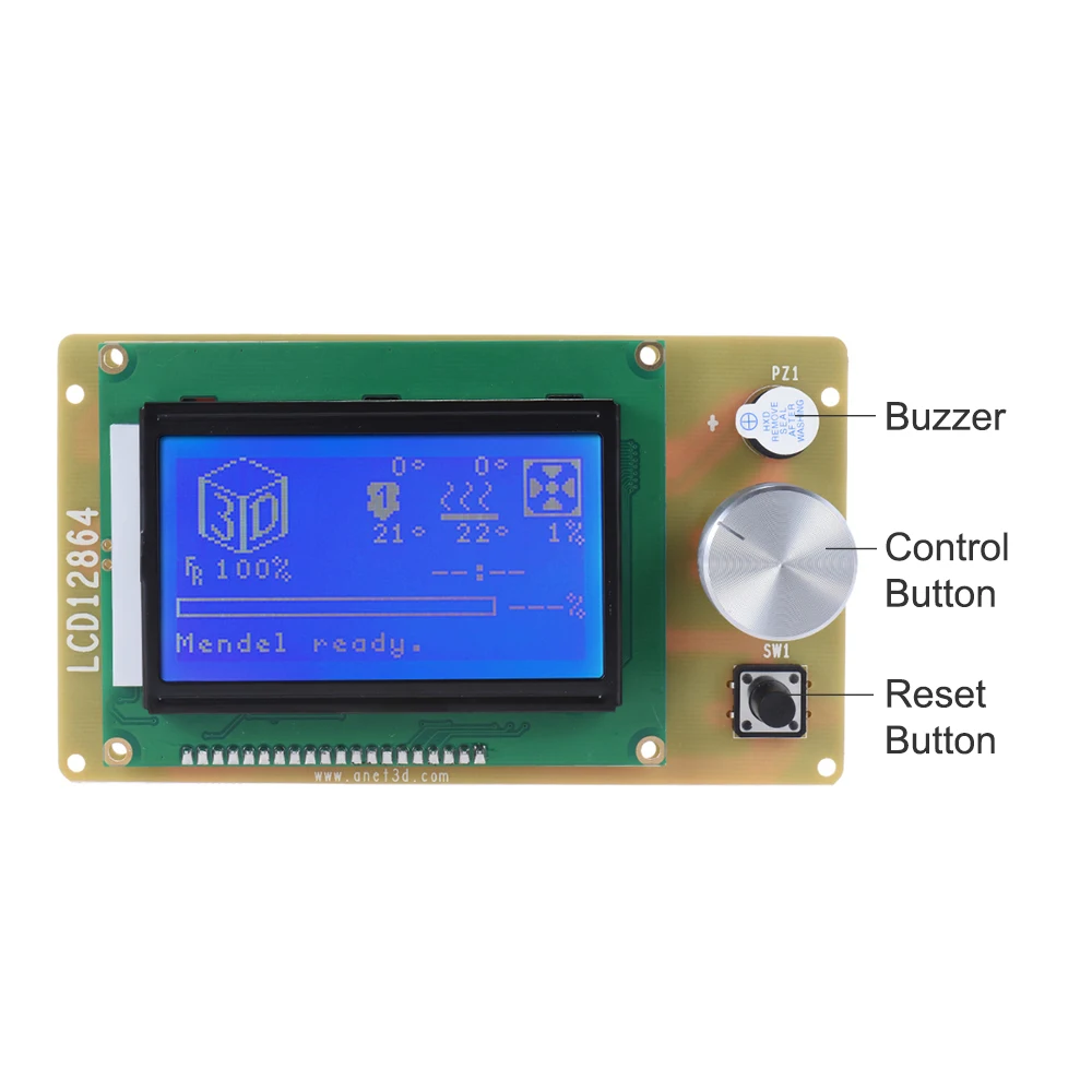 Anet 12864 lcd умный дисплей модуль контроллера экрана с кабелем для RAMPS Arduino Mega Shield 3d принтер комплект аксессуаров