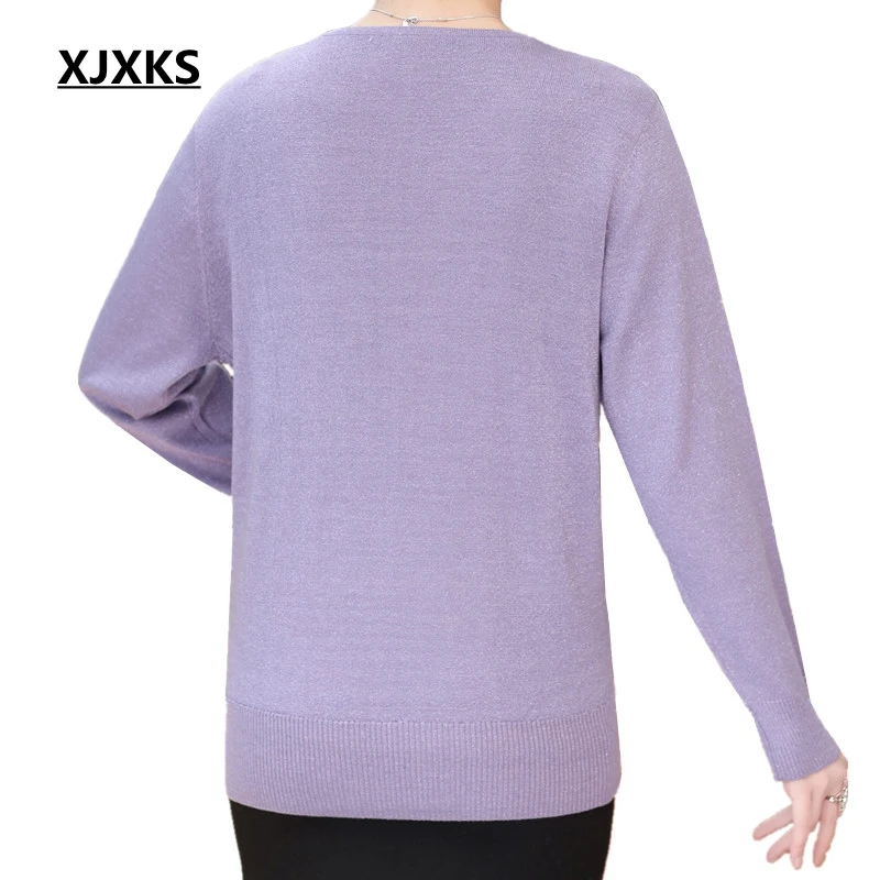 Vert Pièces Robes Chandail Top Bleu Avec Nouvelle Mode Femmes Xjxks Deux pink Tricoté Ensemble À Automne Longues marine Purple Femme Mince Manches lavande Emboridery Lâche Yyv6I7gbf